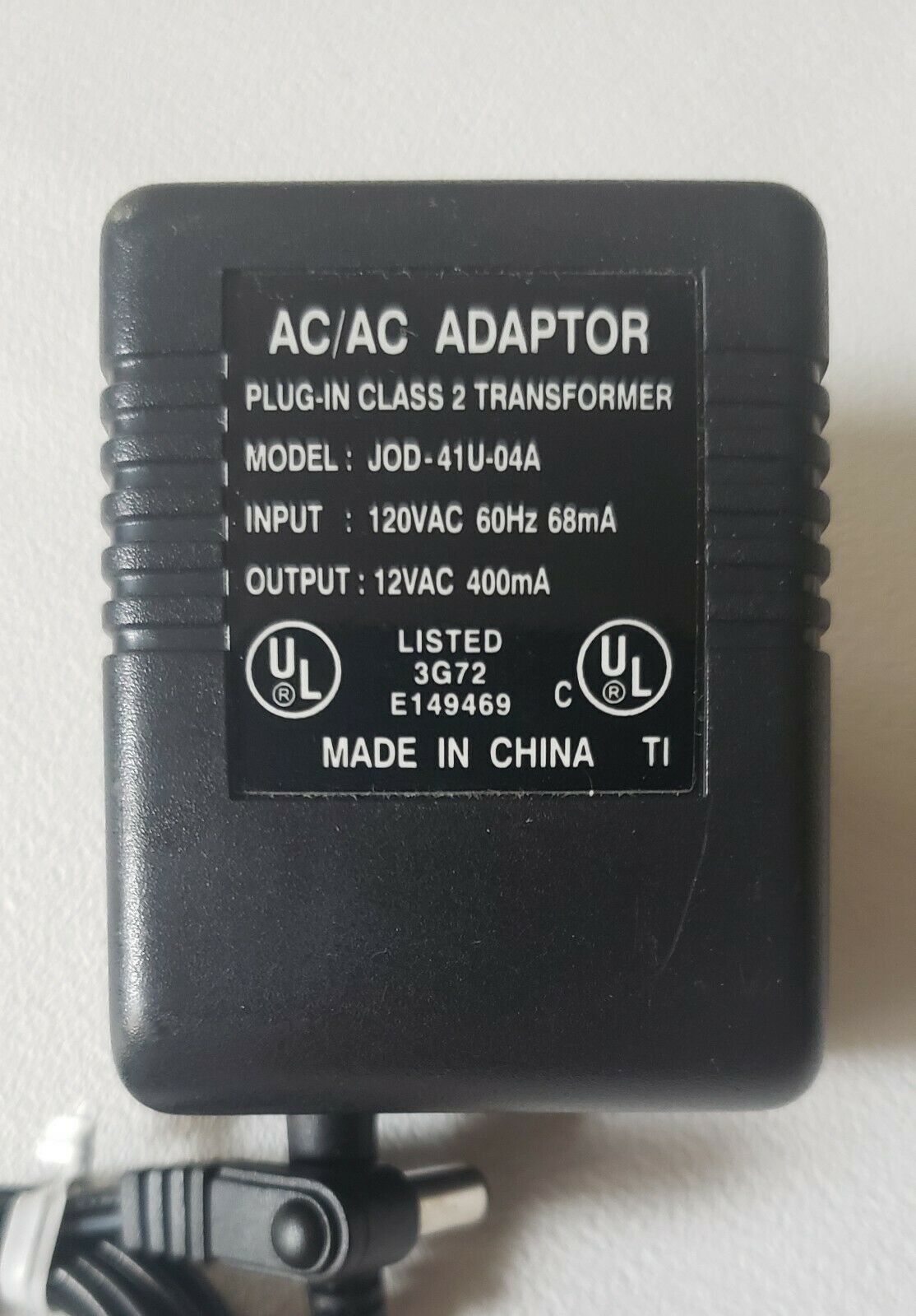 *Brand NEW*MODEL JOD-41U-04A 12VAC 400mA AC DC ADAPTER POWER SUPPL